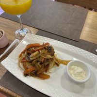 Arepa with vegetables. (Vegetarian arepa)  at Life is Good Cartagena in Bolivar