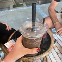 Banana and cocoa powder smoothie with almond milkk  at Island Drink in Koh Samui