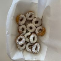 powered sugar donuts   at Chani's Donuts in San Diego
