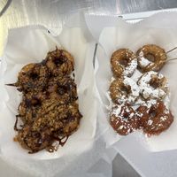 Skor bar left, lemon palloza right  at Chani's Donuts in San Diego