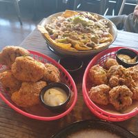 Nachos, cauliflower wings (Wow) and a mushroom dish. Yummy. at Gorilla Kitchen - Civic in Auckland