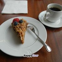 Healthy (spelt and agave?) vegan date 'caramel' cake with coffee at Silva in Eyjafjardarsveit