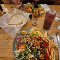 Falafel plate at Falafel Bar in Manuel Antonio
