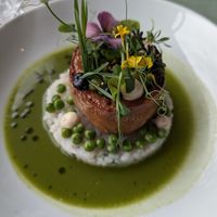 Lotusfrucht auf Erbsen Miso Curry at Bootshaus in Bingen Am Rhein