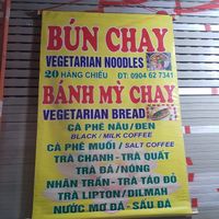 Menu at Bún Chay Chị Hải in Hanoi