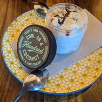 coconut and lime frozen dessert at HUNDRED in Madrid