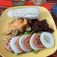 Das Saitan-Fleisch war der absolute Hammer!  at Ayni Cacaoteria Cultural in Sucre