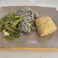 Rice and 2 sides  at Ren Yi Vegetarian 飪艺之素 in East Singapore