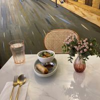 Vegan spring roll and salad at Charoen Krung in New York City