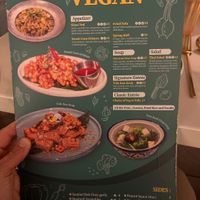 Vegan menu  at Charoen Krung in New York City