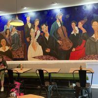 Mural inside at Effy's Cafe in New York City