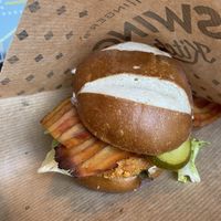 The Bavarian burger  at Swing Kitchen in Zurich