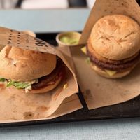 Our yummy burgers   at Swing Kitchen in Zurich