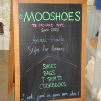sign at MooShoes in New York City