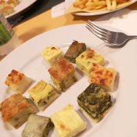 selection of vegetables cakes at Trattoria da Pezzi in Genoa