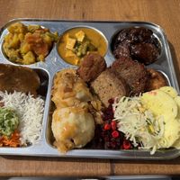 Vegan feast - mix of Czech food with an Indian/ Asian twist   at Dhaba Beas - Tynska in Prague