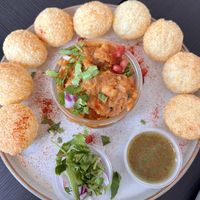 Pani puri   at Momos in Liverpool