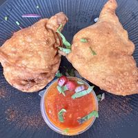 Samosas   at Momos in Liverpool