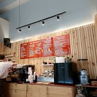 Menu board at Ruby Hue Chocolate Makers in Bristol
