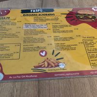 Menu at SAMSARA in Lima