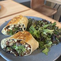 Roasted Cauliflower Wrap with side saladd  at Bearcat Baked in New Orleans