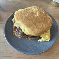 Just egg, cheeze, biscuit with caramelized onions    at Bearcat Baked in New Orleans