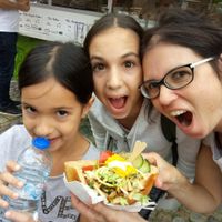 The family about to devour one of the great served dishes. at Tofustand Freiburg - Maybe closed in Freiburg