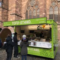 In front of the Muenster in Freiburg at Tofustand Freiburg - Maybe closed in Freiburg