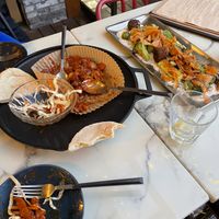 Sorry ate most of the Ethiopian ‘chicken’ before I took the photo.   at On The Move in Seoul