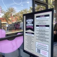 Exterior w/Vegan Options Clearly Labeled (Oat Milk) 🌱💕  at Sorry Not Sorry Creamery in Cerritos
