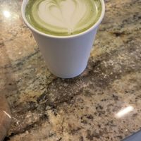 Vegan oat milk matcha latte to perfection 🍵  at Swallow - Specialty Coffee & Houseplants in Alicante