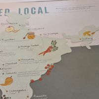 Showing where some of thier produce is sourced at Kitchen Garden in Mumbai