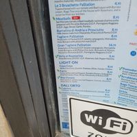 Starters menu at PaStation in Rome