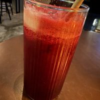 Beetroot, pineapple and passion fruit juice   at Mercy Republic in Bangkok
