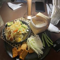 Papaya salad meat set  at Mercy Republic in Bangkok