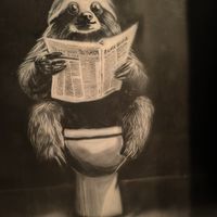 Wall decoration in rest room. at Mercy Republic in Bangkok