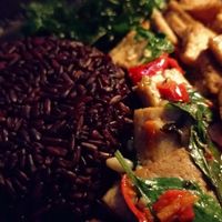 Riceberry and Tofu Pad Kra Pao at Mercy Republic in Bangkok