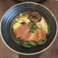 Roasted Red Pork Tofu Skin Noodle Soupp  at Mercy Republic in Bangkok