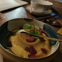 Dessert flan at Dana Vegan House in Hanoi