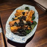 Fried Spring Eggplant with Lalot leaves at Dana Vegan House in Hanoi