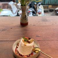 Rice pudding with coconut ice creamm  at Dana Vegan House in Hanoi