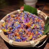 Five colored sticky rice at Dana Vegan House in Hanoi