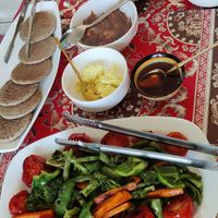 Vegan butter, maple syrup, veggies and buckwheat pancakes at Forest Boutique in Thimphu
