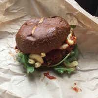 Beast mode delux burger at The Cinnamon Snail in New York City