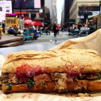 Best sandwich of my trip! The Thanksgiving Sandoo! at The Cinnamon Snail in New York City