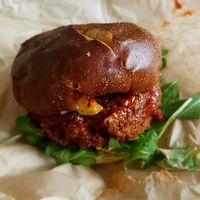 Beastmode burger at The Cinnamon Snail in New York City