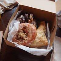 Two donuts and an apple turnover  at The Cinnamon Snail in New York City