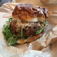 Lentil burger at The Cinnamon Snail in New York City