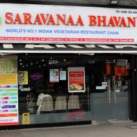 Outside Saravanaa Bhavan at Saravana Bhavan in South West London
