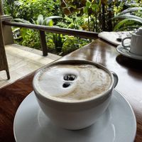 Soy milk latte   at Lost Iguana Resort in La Fortuna